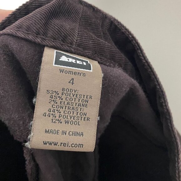 REI Corduroy Cargo Straight Leg Pants Outdoor Camping Brown Womens 4 y2k - Picture 6 of 7